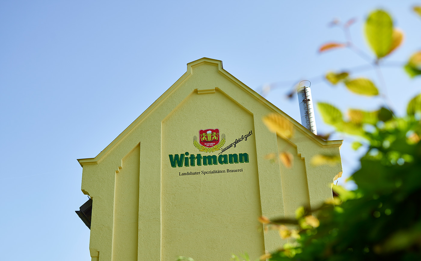 Außenansicht der Brauerei C. Wittmann in Landshut