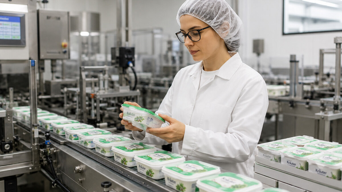 PPWR Lebensmittelindustrie mit Verpackungsprüfung in Lebensmittelproduktion