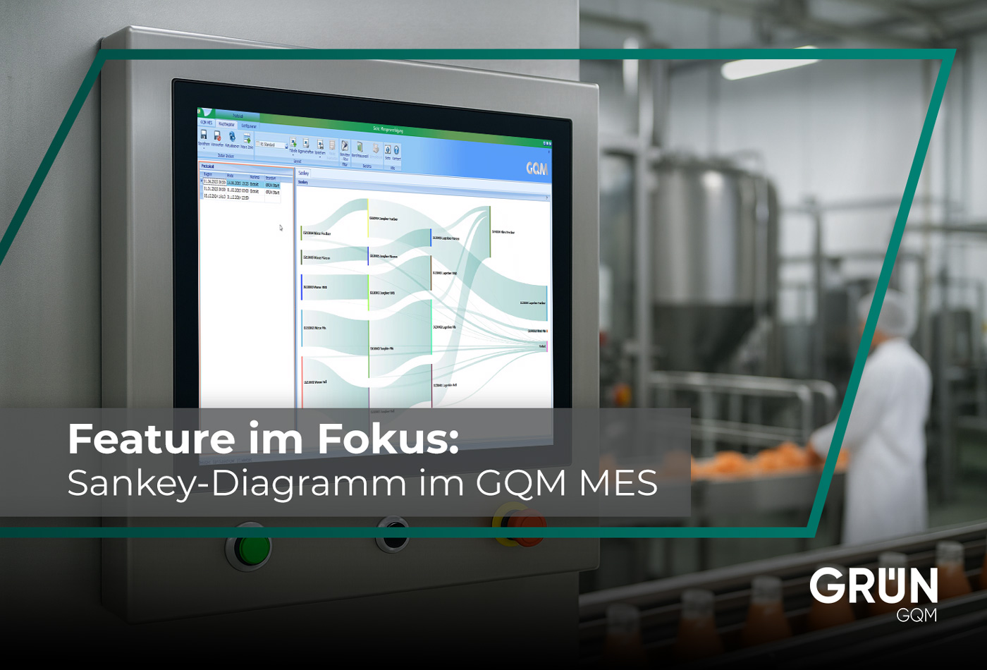 Industrieterminal in der Lebensmittelproduktion f&uuml;r Sankey-Diagramm