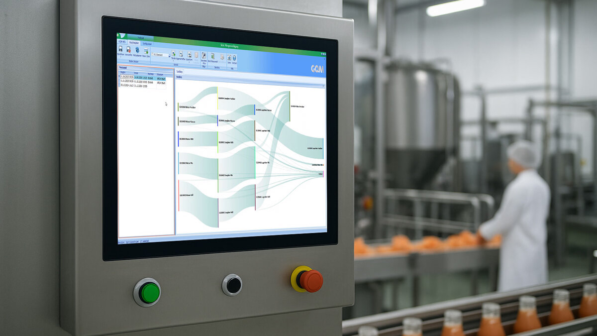 Industrieterminal in der Lebensmittelproduktion für Sankey-Diagramm