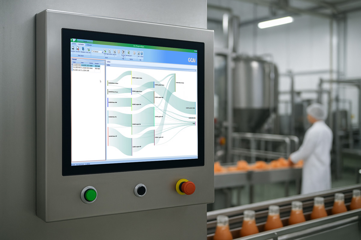 Industrieterminal in der Lebensmittelproduktion für Sankey-Diagramm